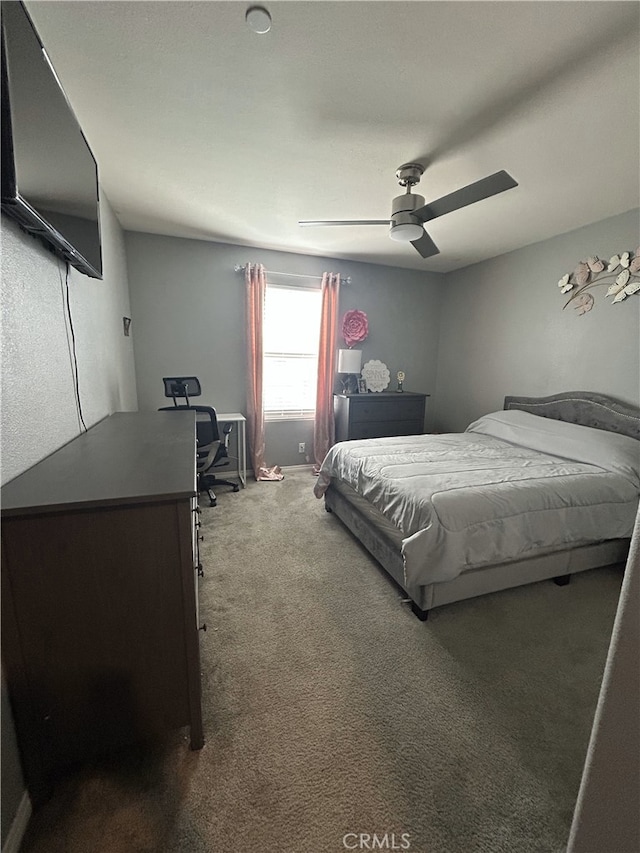 16654 Emerson Ln, Fontana, CA 92336 - carpeted bedroom featuring an office area and a ceiling fan