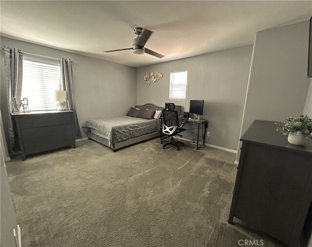 16654 Emerson Ln, Fontana, CA 92336 - bedroom with ceiling fan and carpet