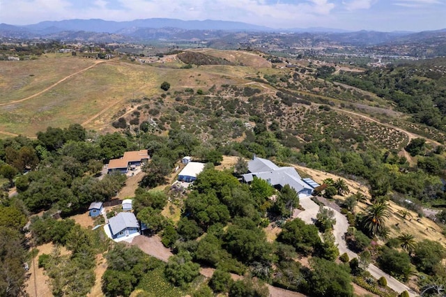 5221 Olive Hill Rd, Fallbrook, CA 92028 - aerial overview of property's location featuring mountains
