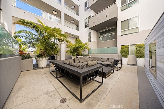 view of patio with an outdoor living space