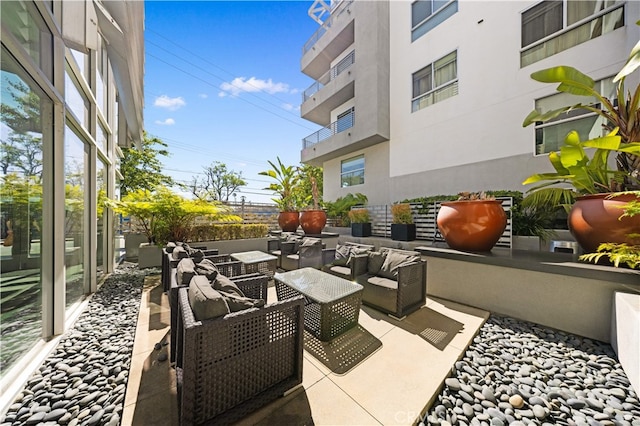 view of patio with outdoor lounge area