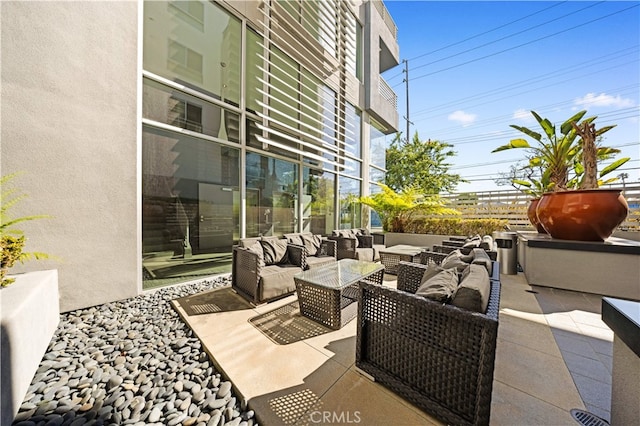 view of patio with an outdoor living space