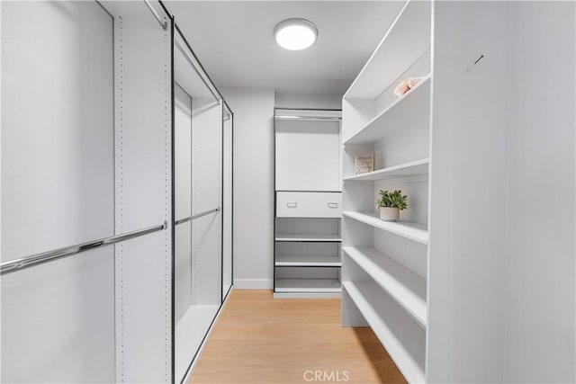 spacious closet with light wood finished floors