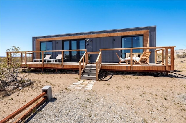 1375 Fortuna Ave, Landers, CA 92285 - rear view of property with a wooden deck
