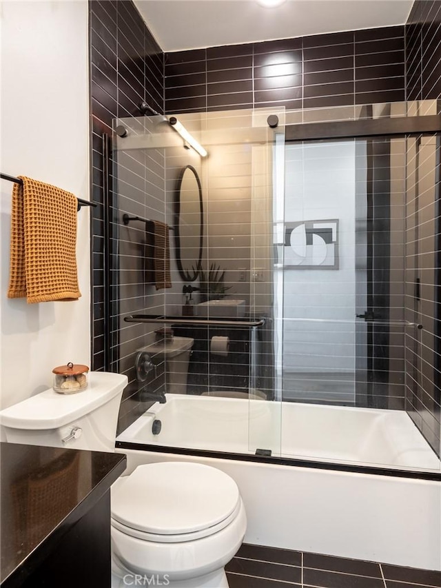 1375 Fortuna Ave, Landers, CA 92285 - full bathroom with combined bath / shower with glass door, toilet, and vanity