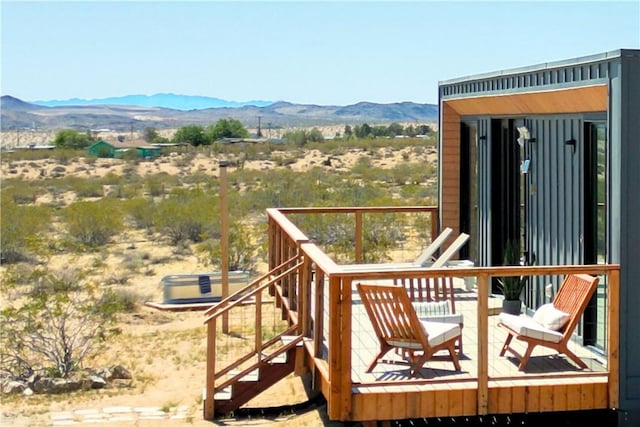 1375 Fortuna Ave, Landers, CA 92285 - wooden deck featuring a mountain view and a rural view
