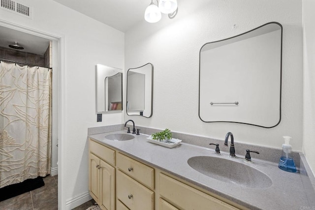 3470 Peach Tree Way, Oceanside, CA 92058 - full bathroom featuring double vanity and curtained shower