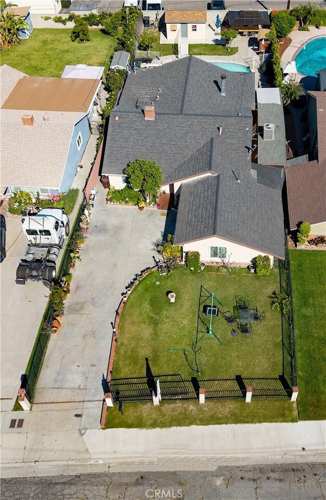 1118 Kwis Ave, Hacienda Heights, CA 91745 - aerial perspective of suburban area with a pool