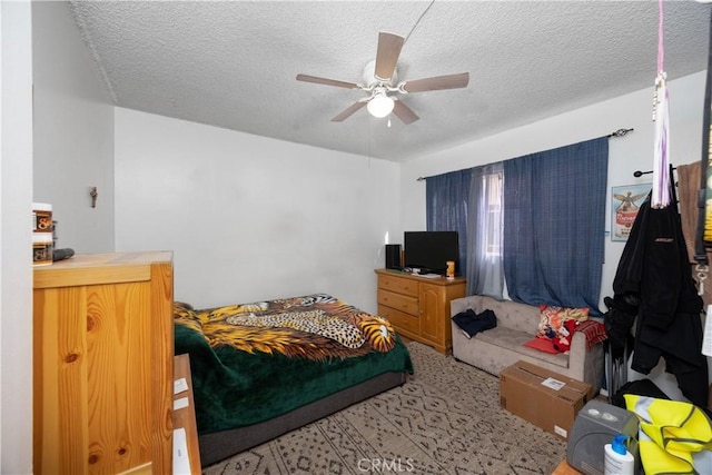 1118 Kwis Ave, Hacienda Heights, CA 91745 - bedroom with a textured ceiling, carpet flooring, and a ceiling fan