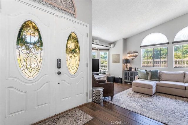 33693 Cattle Creek Rd, Acton, CA 93510 - foyer featuring dark wood-style flooring and a textured ceiling