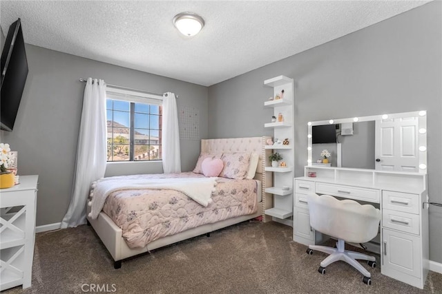 33693 Cattle Creek Rd, Acton, CA 93510 - bedroom featuring dark carpet and a textured ceiling