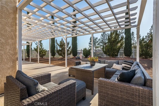 33693 Cattle Creek Rd, Acton, CA 93510 - view of patio with outdoor lounge area and a pergola