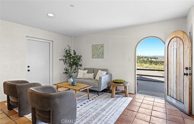 31303 Andres Pico Rd, San Juan Capistrano, CA 92675 - living room featuring light tile patterned floors and recessed lighting