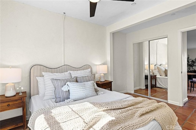 31303 Andres Pico Rd, San Juan Capistrano, CA 92675 - tiled bedroom featuring a closet and a ceiling fan