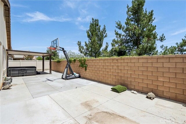 29167 Moraga St, Menifee, CA 92584 - fenced backyard featuring a patio