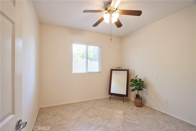 28046 Crystal Spring Dr, Menifee, CA 92584 - spare room featuring ceiling fan and baseboards