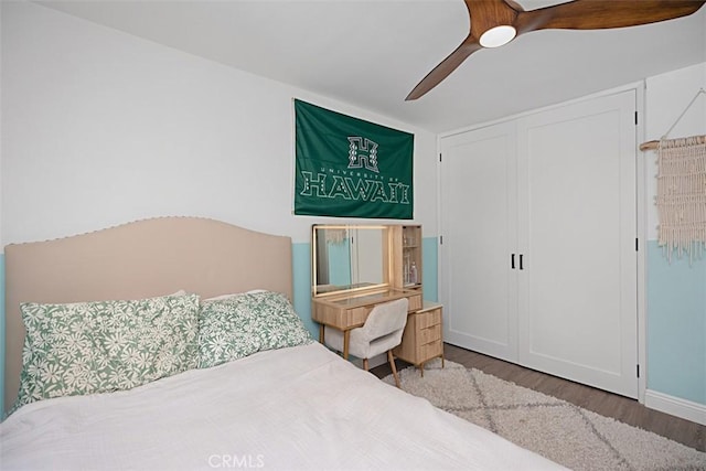 24132 Snipe Ln, Laguna Niguel, CA 92677 - bedroom featuring wood finished floors, a ceiling fan, baseboards, and a closet