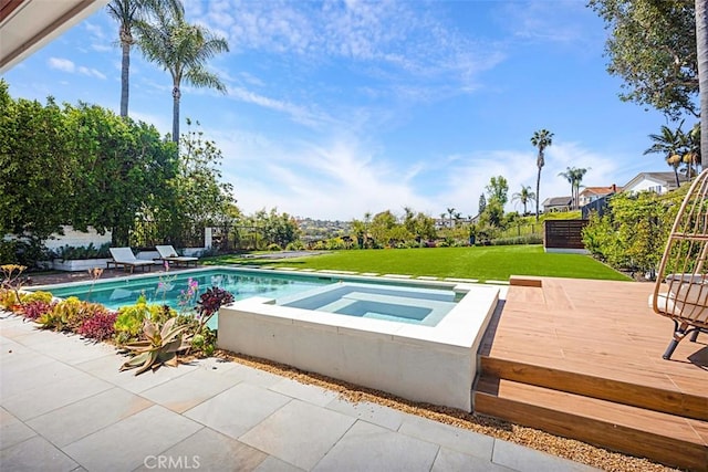 24132 Snipe Ln, Laguna Niguel, CA 92677 - view of pool with an in-ground hot tub and a wooden deck