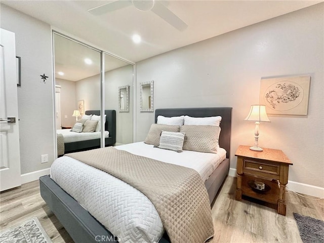 24082 Calendula, Mission Viejo, CA 92692 - bedroom with wood finished floors, a closet, baseboards, a ceiling fan, and recessed lighting