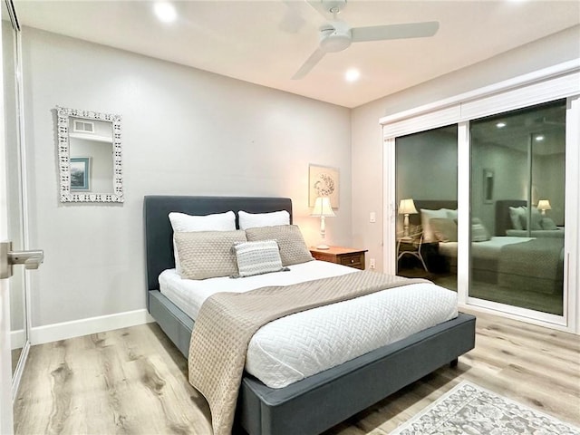 24082 Calendula, Mission Viejo, CA 92692 - bedroom with light wood finished floors, recessed lighting, ceiling fan, and baseboards