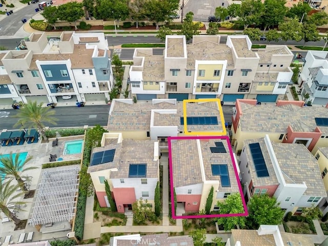 10561 Cannon Dr, Rancho Cucamonga, CA 91730 - aerial view of residential area featuring a pool area and property boundaries highlighted