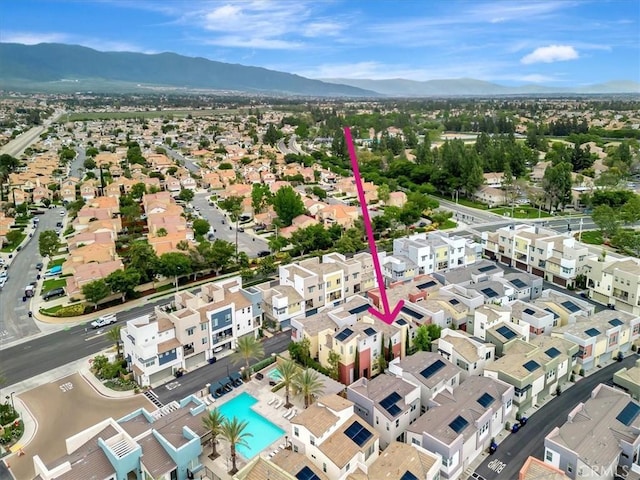 10561 Cannon Dr, Rancho Cucamonga, CA 91730 - aerial perspective of suburban area with a mountainous background and a pool area
