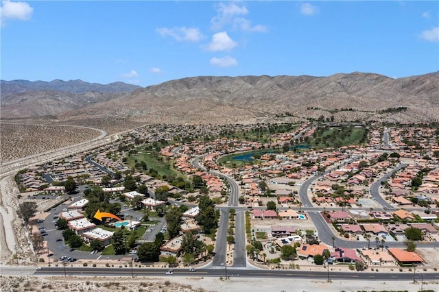 9653 Spyglass Ave Unit 99, Desert Hot Springs, CA 92240 - aerial overview of property's location featuring mountains and nearby suburban area