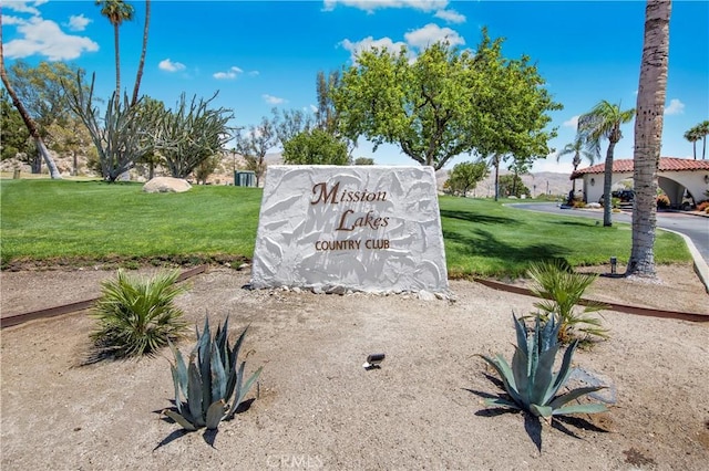 9653 Spyglass Ave Unit 99, Desert Hot Springs, CA 92240 - community sign featuring a yard