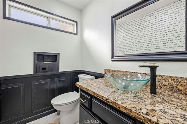 10213 Single Oak Dr, Bakersfield, CA 93311 - bathroom featuring toilet, vanity, and tile patterned floors