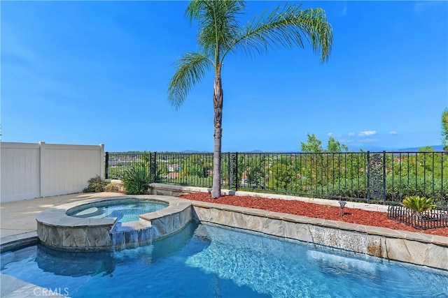 44886 Camino Veste, Temecula, CA 92592 - view of pool featuring fence and a pool with connected hot tub