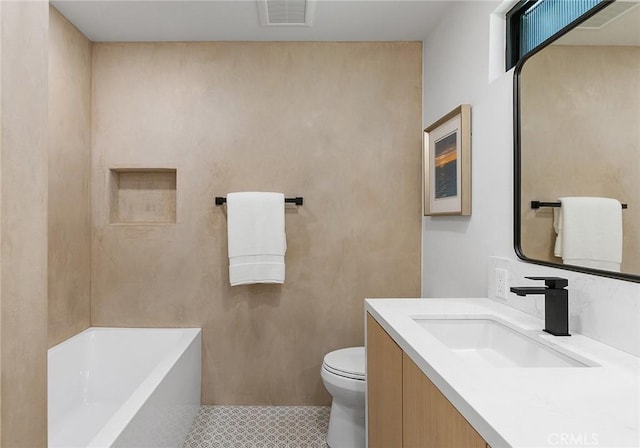 820 Calle Mendoza, San Clemente, CA 92672 - full bathroom featuring toilet, a bathtub, tile patterned floors, and vanity