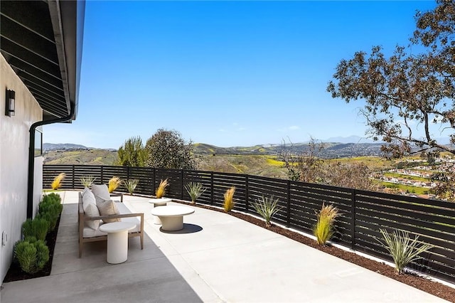 820 Calle Mendoza, San Clemente, CA 92672 - view of patio with a mountain view and fence
