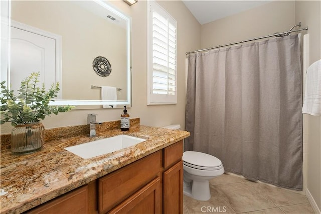 182 Rhapsody, Irvine, CA 92620 - full bathroom with vanity, tile patterned flooring, and curtained shower