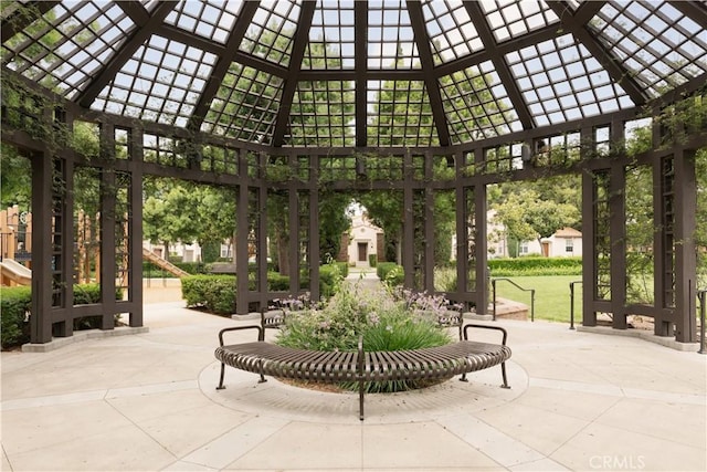 view of home's community featuring a gazebo and a patio