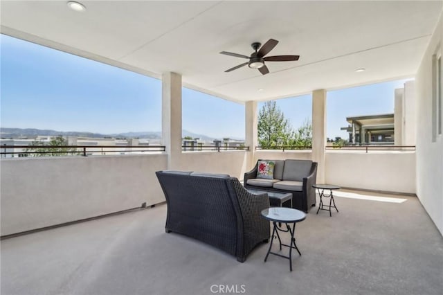 132 Interval, Irvine, CA 92618 - view of patio / terrace featuring a ceiling fan and an outdoor hangout area