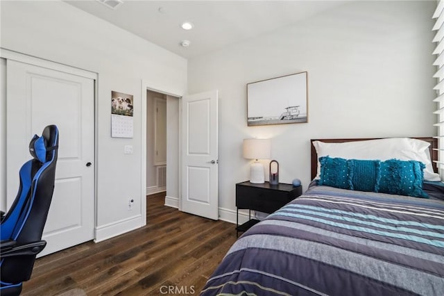 132 Interval, Irvine, CA 92618 - bedroom featuring wood finished floors, baseboards, a closet, and recessed lighting