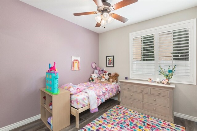 1044 Shadow Crest Cir, Corona, CA 92881 - bedroom featuring wood finished floors, baseboards, and ceiling fan