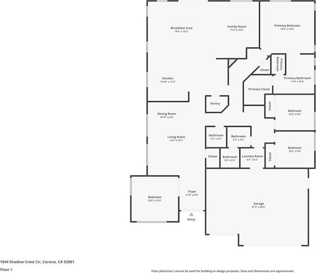1044 Shadow Crest Cir, Corona, CA 92881 - room layout