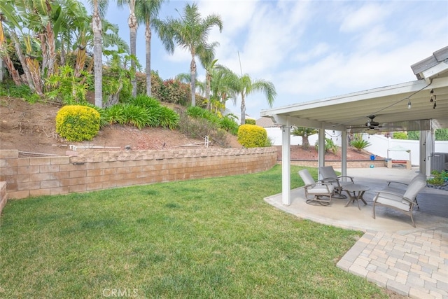 1044 Shadow Crest Cir, Corona, CA 92881 - view of yard with a patio and a ceiling fan