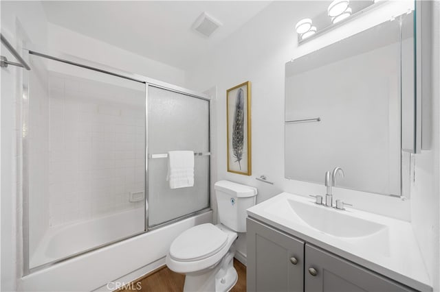 105 S Marguerita Ave Unit A, Alhambra, CA 91801 - full bath featuring toilet, vanity, combined bath / shower with glass door, and wood finished floors