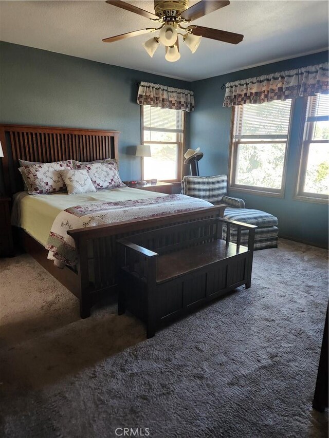 1014 Dusty Rd, Frazier Park, CA 93225 - carpeted bedroom with multiple windows and ceiling fan