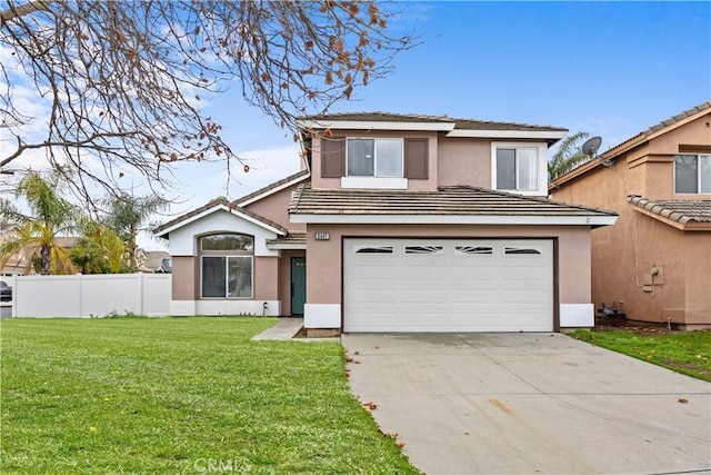 2407 Galisteo St, Corona, CA 92882 - traditional-style home with driveway, stucco siding, a garage, and a tiled roof