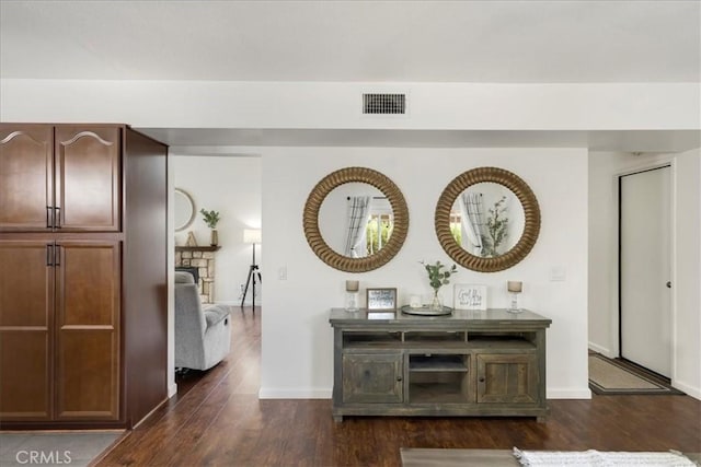 13607 Chaparral Trl, Yucaipa, CA 92399 - hallway with dark wood-style floors and baseboards