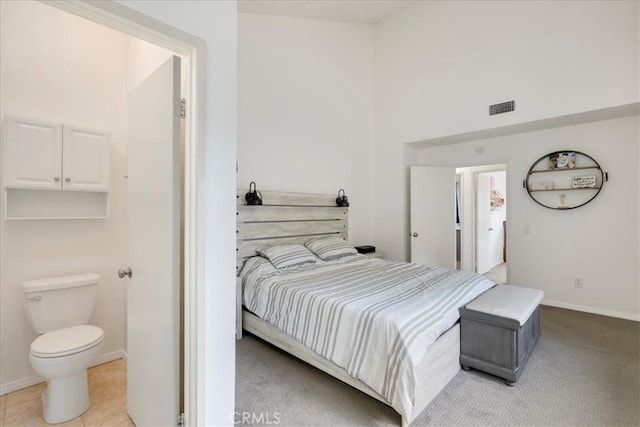 13607 Chaparral Trl, Yucaipa, CA 92399 - carpeted bedroom featuring baseboards and a high ceiling