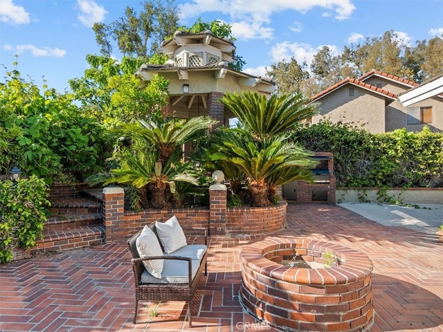 5505 Paseo Joaquin, Yorba Linda, CA 92886 - view of patio featuring a fire pit