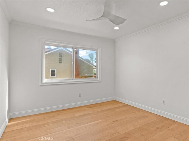 5505 Paseo Joaquin, Yorba Linda, CA 92886 - empty room with crown molding, recessed lighting, and light wood-style floors