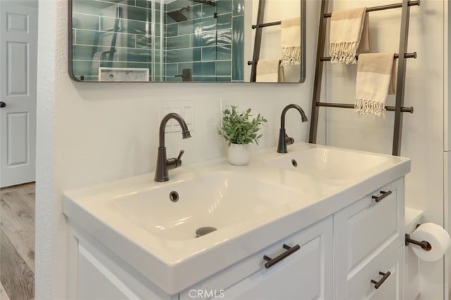 5192 Oak Rd, Mariposa, CA 95345 - bathroom featuring double vanity and wood finished floors