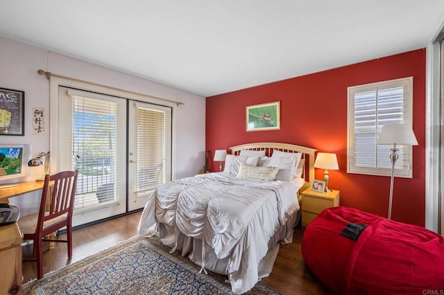 10905 Corte Mejillones, San Diego, CA 92130 - bedroom with access to outside, wood finished floors, and french doors