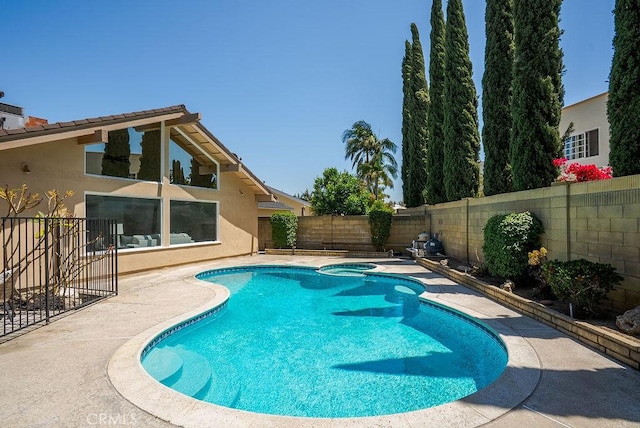3238 N Hartman St, Orange, CA 92865 - view of pool with a fenced backyard and a patio area