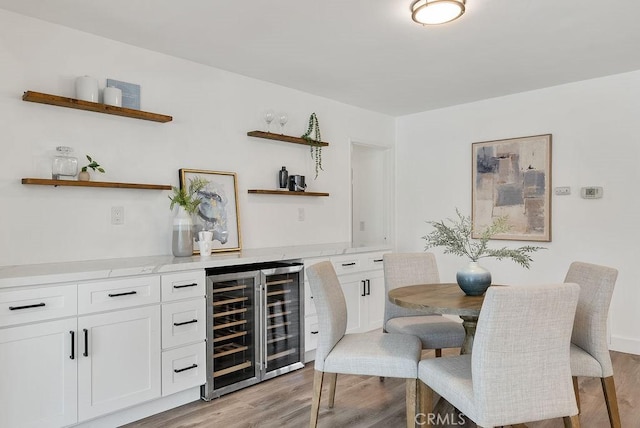 3238 N Hartman St, Orange, CA 92865 - indoor dry bar with beverage cooler and light wood-style floors